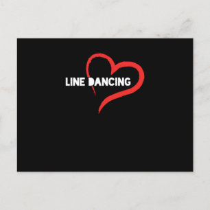 Line Dancing Heart Country Music Cowboy Cowgirl Gi Postcard