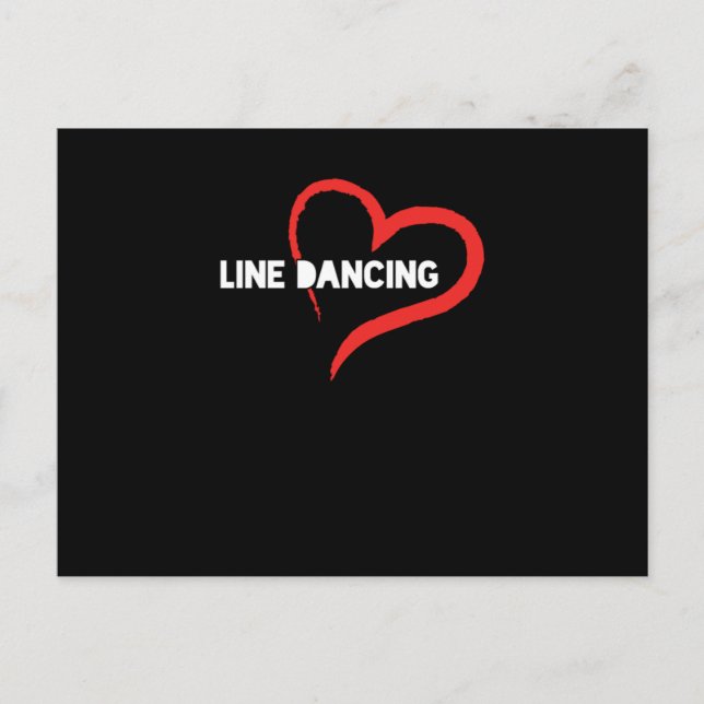 Line Dancing Heart Country Music Cowboy Cowgirl Gi Postcard (Front)