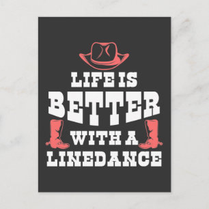 Line Dancing Life Funny Country Line Dancer Boots Postcard