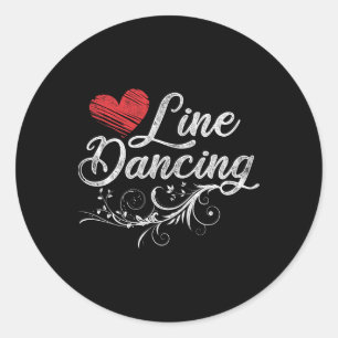 Line Dancing Line Dance  Classic Round Sticker