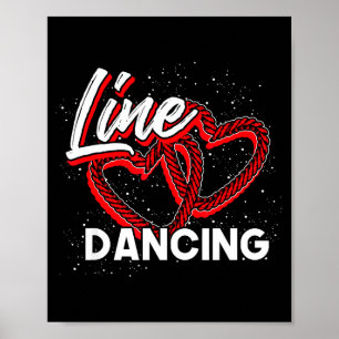 Line Dancing Lover Cowboy Valentines Day Gift Line Poster