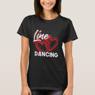 Line Dancing Lover Cowboy Valentines Day Gift Line T-Shirt