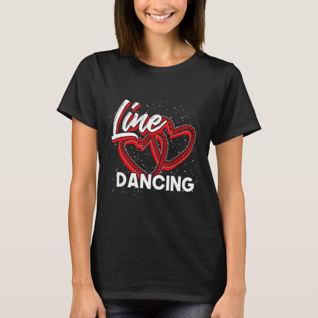 Line Dancing Lover Cowboy Valentines Day Gift Line T-Shirt (Front)