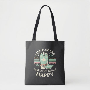 Line Dancing Makes My Heart Happy Tote Bag