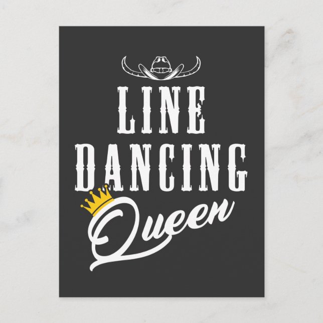 Line Dancing Queen Cowgirl Line Dance Woman Postcard (Front)