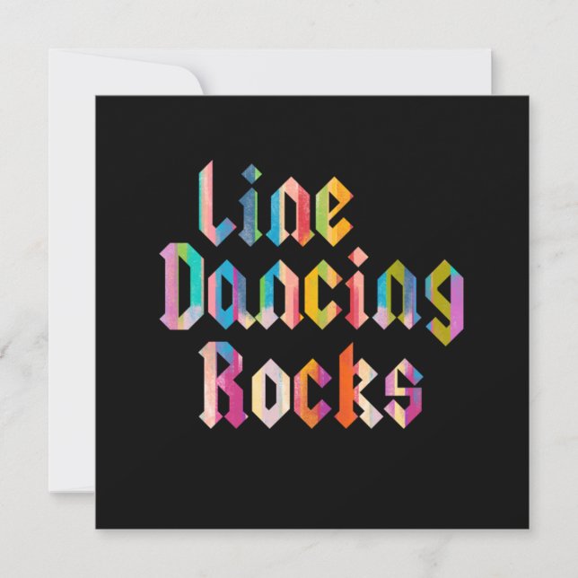 Line Dancing Rocks Line Dance Country Boots Gift Invitation (Front)