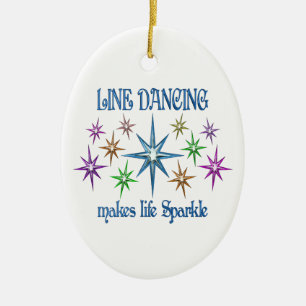 Line Dancing Sparkles Ceramic Tree Decoration
