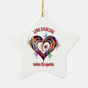 Line Dancing Sparkles Ceramic Tree Decoration