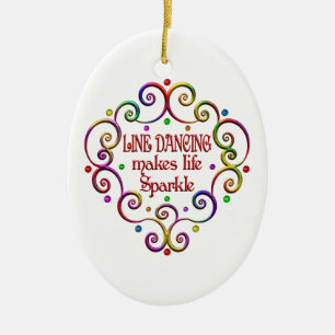 Line Dancing Sparkles Ceramic Tree Decoration