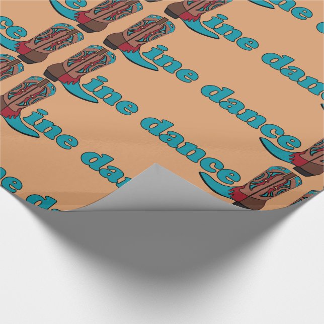 Line Dancing Western Cowboy Boots Wrapping Paper (Corner)