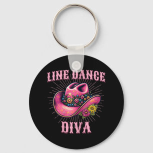 Line Dancing Western Pink Cowgirl Hat Line Dance D Key Ring