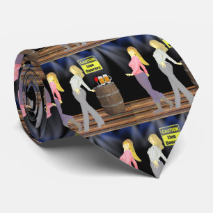 Line Dancing Women With Caution Sign Tie
