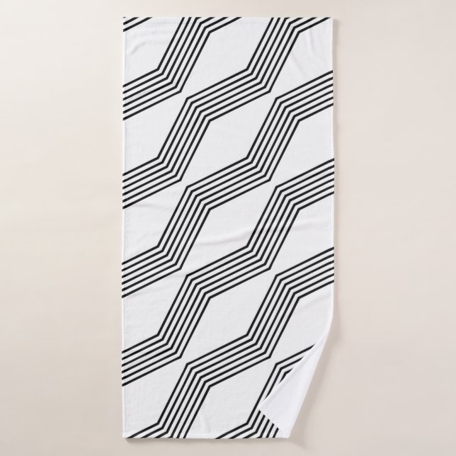 Line diagonal stripe angular bath towel (Bath Towel)