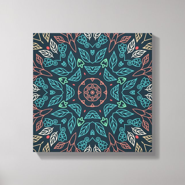 Line Drawing Colorful Abstract Calm Home Wall Art (Front)