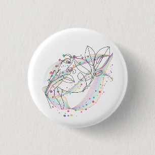 Line drawing face design simple arty design 3 cm round badge