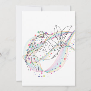 Line drawing face design simple arty design invitation