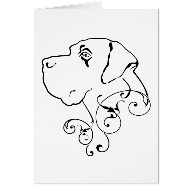 Line Drawing Great Dane Head (Front)