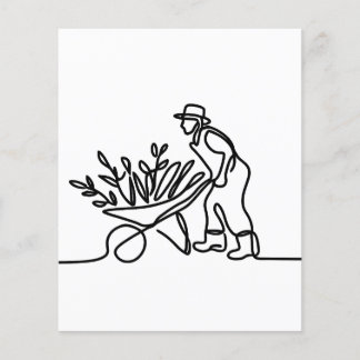 line drawing of a farmer or gardener