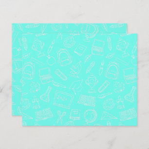 Line Drawing School Supplies Pattern