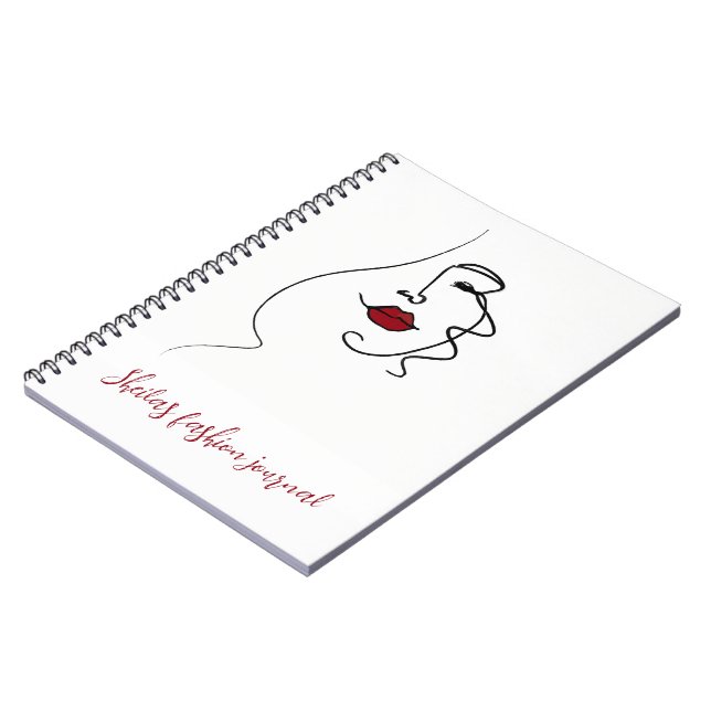 Line Drawing Woman's Face Notebook (Left Side)