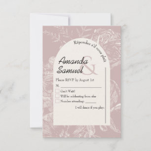 Line Drawn Arched Wedding RSVP Card