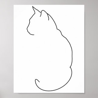 Line Drawn Cat Poster