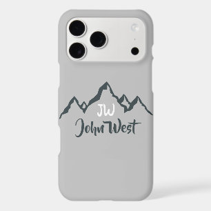 Line drawn mountain range personalizable monogram 