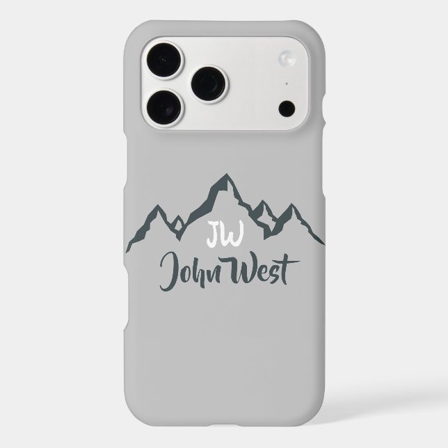 Line drawn mountain range personalizable monogram  (Back)