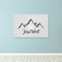 Line drawn mountain range personalizable monogram
