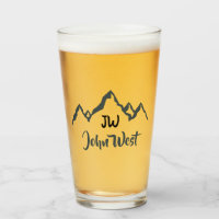 Line drawn mountain range personalizable monogram