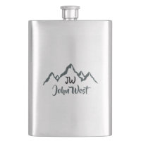 Line drawn mountain range personalizable monogram
