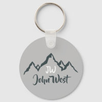 Line drawn mountain range personalizable monogram