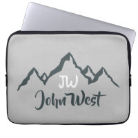 Line drawn mountain range personalizable monogram