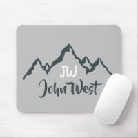 Line drawn mountain range personalizable monogram
