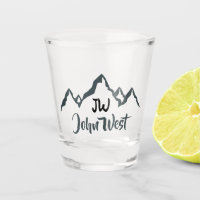 Line drawn mountain range personalizable monogram