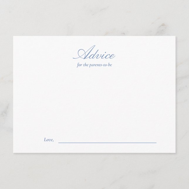 Line Drawns Floral Toile Baby Shower Advice Card (Front)