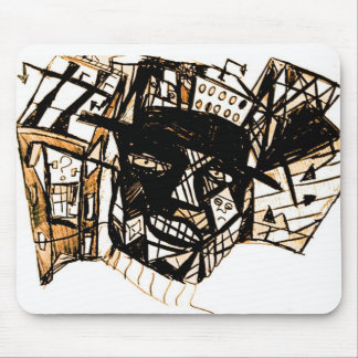 line face white mouse mat