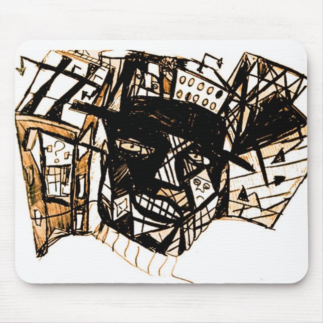 line face white mouse mat (Front)