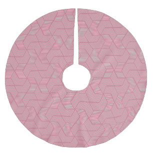 Line Geometry: Modern Vintage Texture Brushed Polyester Tree Skirt