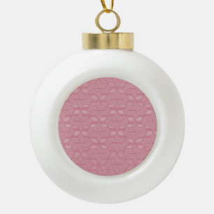 Line Geometry: Modern Vintage Texture Ceramic Ball Christmas Ornament