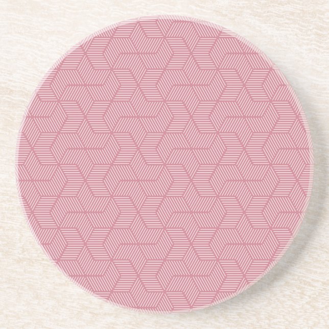 Line Geometry: Modern Vintage Texture Coaster (Front)
