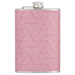 Line Geometry: Modern Vintage Texture Hip Flask
