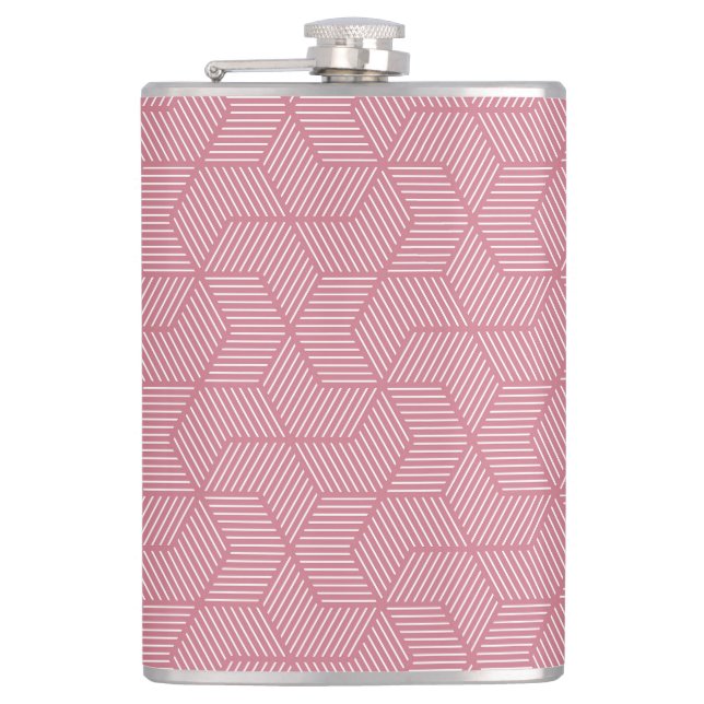 Line Geometry: Modern Vintage Texture Hip Flask (Front)