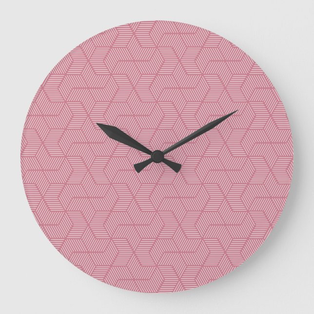 Line Geometry: Modern Vintage Texture Large Clock (Front)