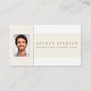 Line Golden Minimalist  Professional Business Card