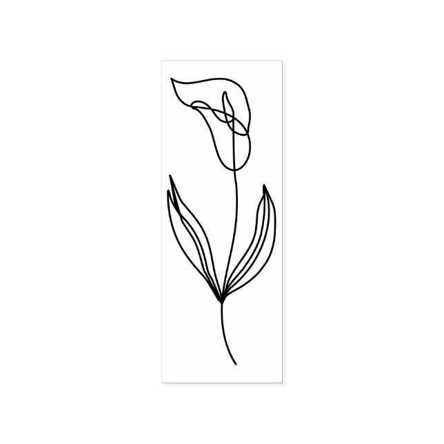 Line Illustration Art Flower Calla Lily Rubber Stamp (Imprint)