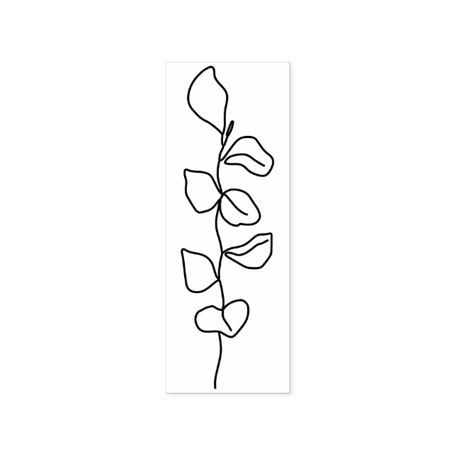 Line Illustration Art Flower Rubber Stamp (Imprint)