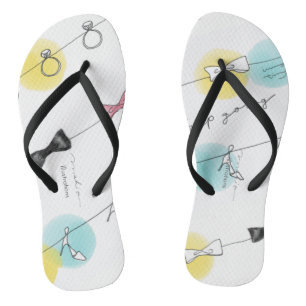 Line Line Ribbon Shoes in White Flip Flops