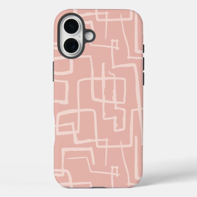 Line Maze Salmon Pink Case-Mate iPhone Case (Back)