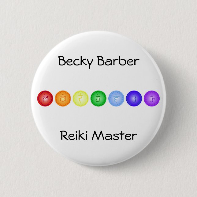 Line of 7 Chakras 6 Cm Round Badge (Front)
